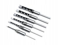 ZESTAW WIERTEŁ DO WIERCENIA OTWORÓW KWADRATOWYCH W DREWNIE CZOPOWANIA 6 SZT