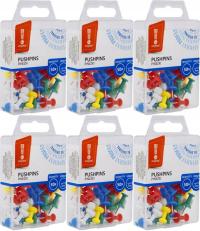 Pinezki beczułki kolorowe MemoBe, 50 szt. x6