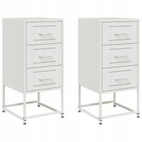 Stalowa Szafka Nocna Industrial 36x39x78 cm Biała