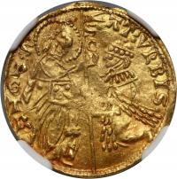 Италия, Папская область, Дукат без даты (1350-1439), NGC AU