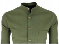 зеленый хаки мужская рубашка с воротником-стойкой 968 41 42 L
