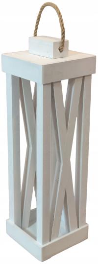 ELEGANCKI LAMPION BIAŁY 65CM STROIK WIĄZANKA DEKORACJA NA ŚWIECĘ ŚLUBNY XL