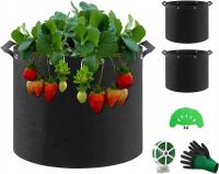 Doniczka materiałowa filcowa ogrodowa Worki na rośliny 38L Zestaw 3 sztuk