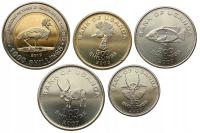 UGANDA ZESTAW 5 MONET 50 - 1000 SHILLING 2003 - 2012 ZWIERZĘTA UNC