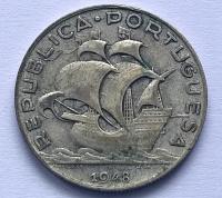 PORTUGALIA 5 ESCUDO 1948 / srebro