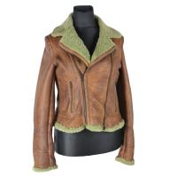 Kurtka damska zimowa kożuszek ramoneska kożuch naturalny 42 XL