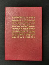 Legitymacja PCK Zasłużony Honorowy Dawca Krwi Warszawa 1979