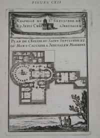 1683 oryginał AZJA IZRAEL PALESTYNA ZIEMIA ŚWIĘTA JEROZOLIMA bazylika PLAN