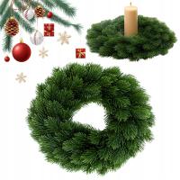 WIANEK Z JODŁY ŚWIĄTECZNY ŻYWY SZTUCZNY ZIELONY WIANEK JODŁOWY 28CM