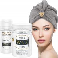 Kuracja na wypadanie włosów Tricho Wax: maska 480 + peeling 150 +turban