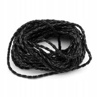Плетеный шнур из искусственной кожи, Для изготовления ювелирных изделий черный, 3 мм, 5 м