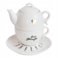 Dzień Nauczyciela Zestaw Filiżanka i Imbryk Personalizowany Prezent Imiona