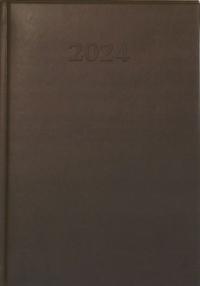 Kalendarz książkowy dzienny 2024 A5 brązowy