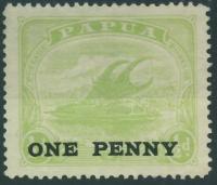 Papua one penny / 1/2 d. - Łódź rybacka