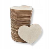 Serca drewniane do ozdabiania 50 SZTUK 8cm kształtka SERCE zestaw hurt