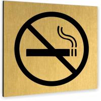 Tabliczka ZAKAZ PALENIA Tablica nierdzewna PIKTOGRAM ALUMINIUM ZŁOTA