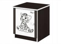 Szafka nocna dziecięca BOO biała-brązowy tygrys