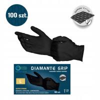 Rękawice RĘKAWICZKI nitrylowe Bardzo mocne Diamante GRIP 100szt. Czarny
