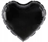 Balon foliowy serce czarne Halloween 45 cm