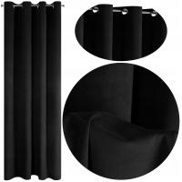 Gotowe Zasłony WELUROWE na Przelotkach 140x250 Zasłona Velvet Czarny