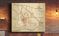 Старый план выдува план der Stadt Ottmachau 1926r. 100x90m