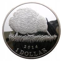 CHATHAM 1 DOLLAR 2014 PTAK KIWI 40mm PROOF