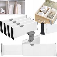 ZESTAW 4 SZT ORGANIZERY DO SZUFLAD PRZEGRÓDKA SEPARATOR BIEL BIAŁY POŁYSK