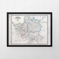 Карта Маппа польский во время правления Станислава Августа в 1772 году-40x30cm