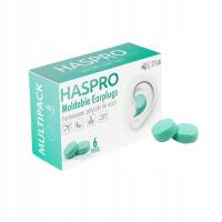 Haspro Formowane zatyczki do uszu wielokrotnego użytku 6 par - Miętowe
