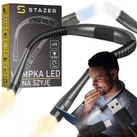 Lampka do czytania książek latarka nocna LED na szyję elastyczna akumulator