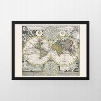 Stara mapa - Mapa Świata - Johann Homann - 1715 - 50x40
