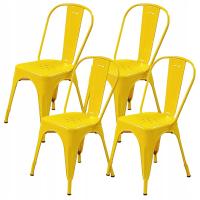 4 krzesła metalowe Paris Tolix żółte