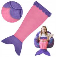 KOC KOCYK DLA DZIECKA OGON SYRENKI RÓŻOWY DLA DZIEWCZYNKI 145CM DWUKOLOROWY