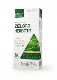 MEDICA Green Tea extract Zielona herbata Kofeina ENERGIA OCZYSZCZANIE SERCE