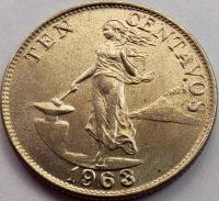 3195 - Filipiny 10 centavo, 1963