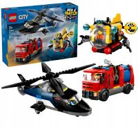 LEGO CITY 60462 ZESTAW Z HELIKOPTEREM, WOZEM STRAŻACKIM I ŁODZIĄ PODWODNĄ