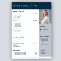 SZABLON WZÓR CV RESUME 1 strona MS WORD (docx), CANVA