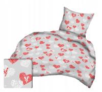 Pościel bawełniana 160x200 z 1 poszewką 70x80 dziecięca serca 113sza