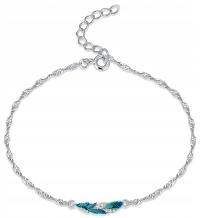 ЖЕНСКИЙ БРАСЛЕТ ИЗ СТЕРЛИНГОВОГО СЕРЕБРА 925 ПРОБЫ С ПЕРЬЯМИ