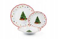 Komplet obiadowy 18-elementowy Excelsa wigilijna biała porcelana