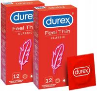 Cienkie prezerwatywy Durex Feel Thin Classic zestaw 24 sztuki