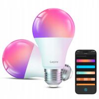 2x Smart Żarówka LED RGB E27 8.5W = 60W WiFi Rytm Muzyczny APP Lepro