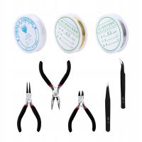 Zestaw narzędzi do wyrobu biżuterii dla dorosłych szczypce elastyczny drut miedziany sznurek 8 sztuk
