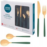 ALTOM 24 ЗОЛОТЫЕ СТОЛОВЫЕ ПРИБОРЫ ИЗ НЕРЖАВЕЮЩЕЙ СТАЛИ НАБОР БЛАГОРОДНЫЙ ЗОЛОТОЙ НАБОР ДЛЯ 6 ЧЕЛОВЕК