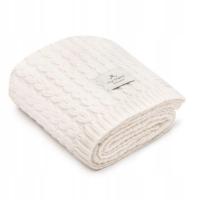 Ciepły kocyk ze 100% wełny merino cream - MY MEMI + pieluszka gratis