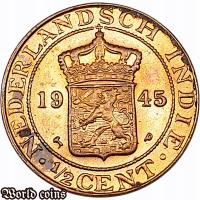 1/2 CENT 1945 ГОЛЛАНДСКАЯ ИНДИЯ