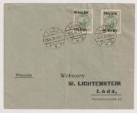 1919 Fi 3 Nadruk odwrócony list lokalny z Łodzi