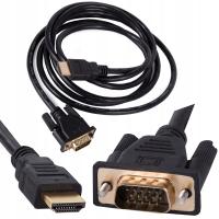 КАБЕЛЬ VGA-HDMI 2M GOLD ЗОЛОТЫЕ РАЗЪЕМЫ FULL HD КАБЕЛЬ D-SUB