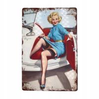 Tablica Ozdobna Blacha Pin-up Girl Drzwi 20x30 cm Retro Vintage Plakat