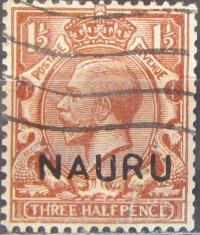 Nauru kolonia brytyjska stary znaczek z nadrukiem (6/24